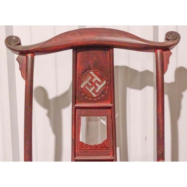Chinese 19th Century Chinese Scholars Arm Chair Mahogany For Sale - Image 3 of 9
