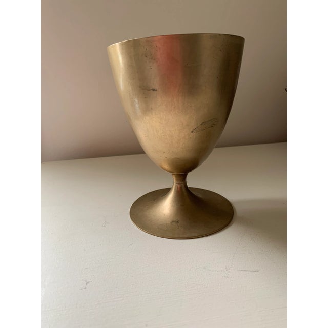 Mid-Century Modern Vintage Brass Chalice For Sale - Image 3 of 9