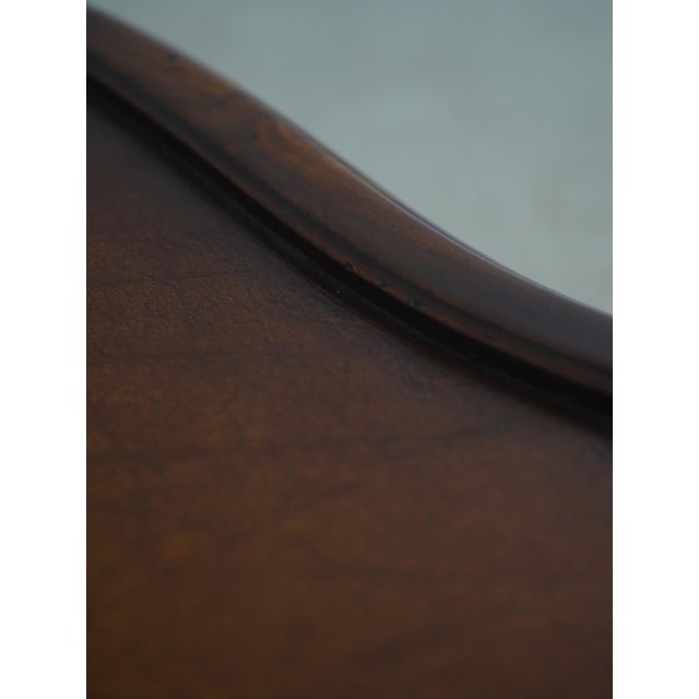Theodore Alexander Leather Top 2 Tier Mahogany Triangle Table For Sale - Image 10 of 12