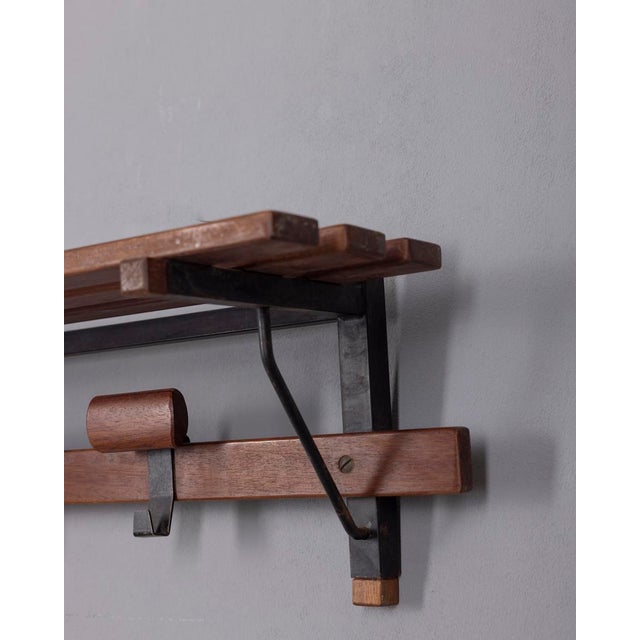Vintage Italian Wooden Wall Coat Rack, 1960s For Sale - Image 4 of 9