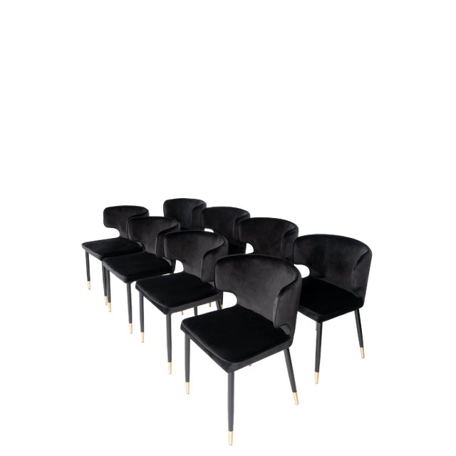 Modern Kayla Upholstered Dining Chairs- Set of 8 For Sale