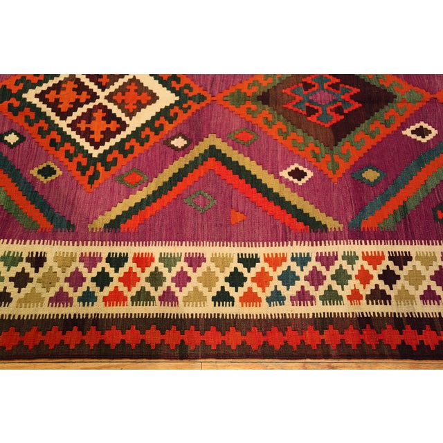 Mid 20th Century Nazmiyal Collection Vintage Persian Qashqai Kilim Rug For Sale - Image 5 of 7