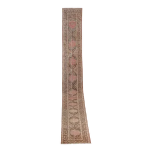 1960s Turkish Oushak Extra Long and Wide Runner - Stair Tread 2'5'' X 23'6''
