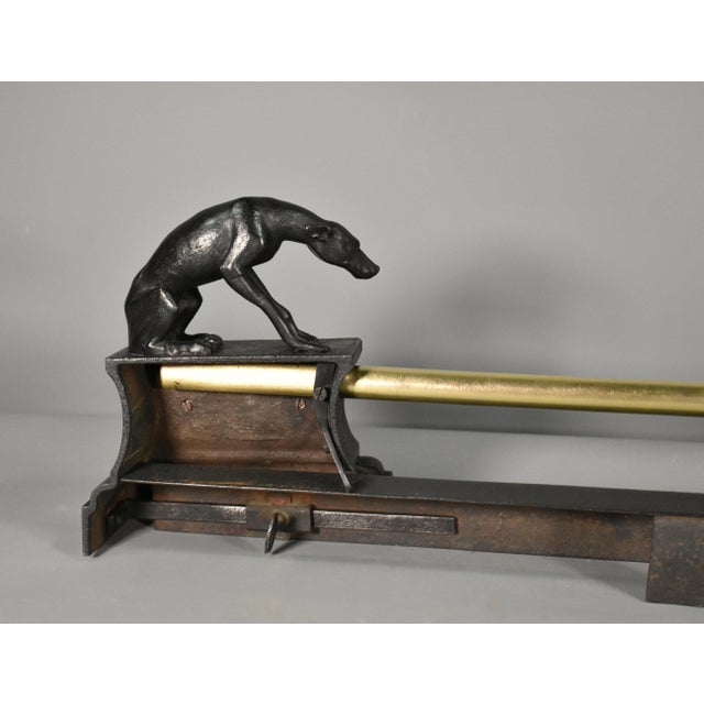 Antique French Fireplace Fender with Greyhounds in Bronze, 1800s For Sale - Image 15 of 17