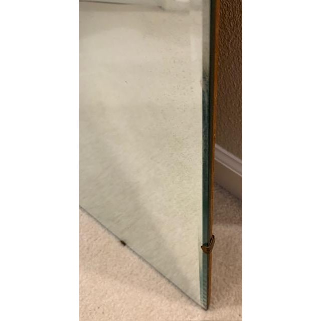 Vintage 1950's Mid Century Modern Wall Mirro Beveled Edges For Sale - Image 9 of 14