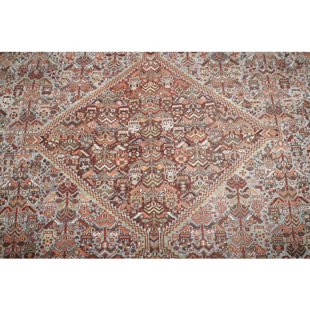 Early 20th Century Tribal Persian Shiraz Room Size Rug - 8'10" x 13'4" For Sale In New York - Image 6 of 11