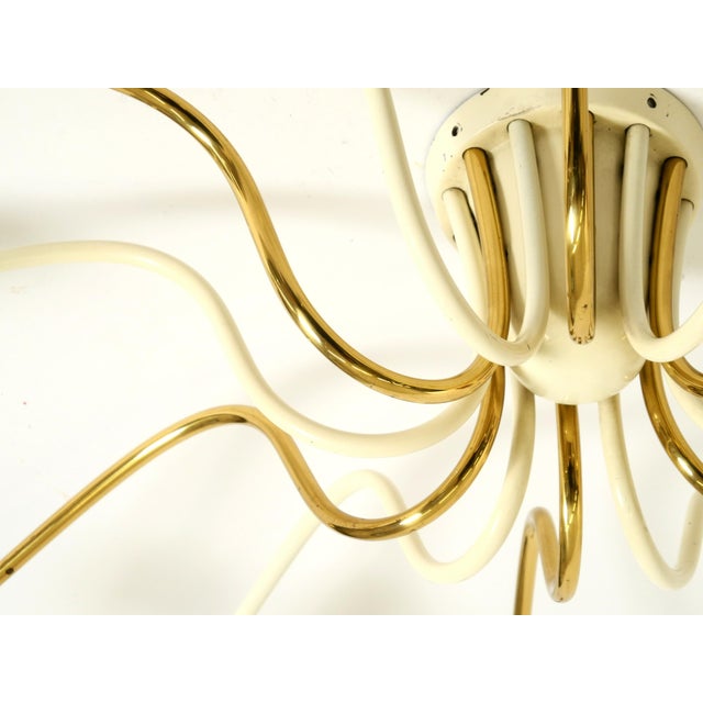Large Mid-Century Modern Brass Sputnik Ceiling Lamp with 12 Arms, 1950s For Sale - Image 12 of 18