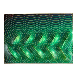 J. McCarthy Mid Century 1977 Strawberry Fields Large Green Fiberglass Wall Art For Sale