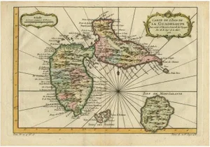 Antique Map of Guadeloupe, 1757