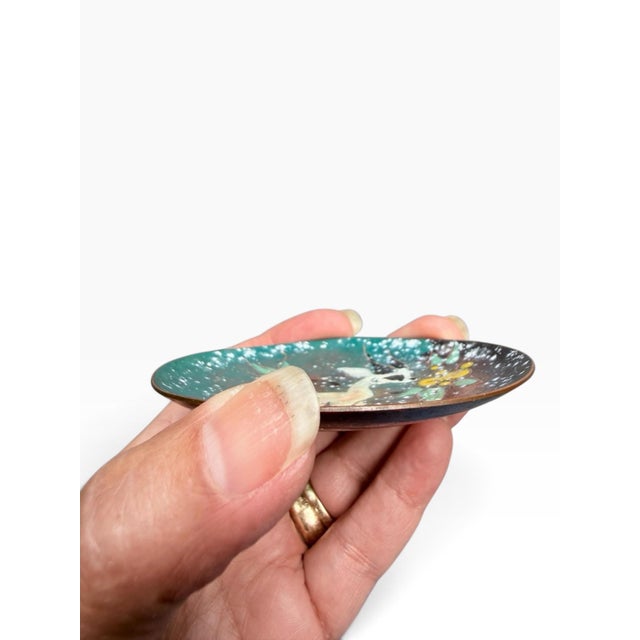 Dutch Mid-Century Enamel on Copper Fawn Dish, Sagitta Workshop Style, Signed Hg, C. 1955–1970 For Sale - Image 11 of 11
