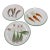 1950s Italian Majolica n.708 Vintage 8" Serving Plates Hand Painted Pottery - 3pc Set For Sale