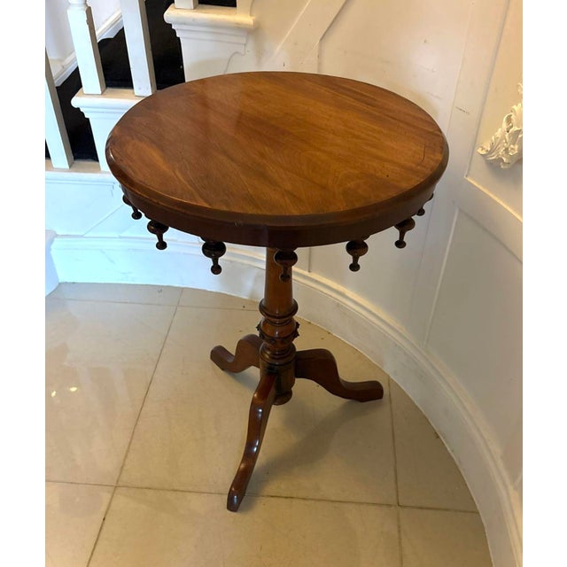 Brown Antique Victorian Walnut Bobbin GalleryTable Lamp , 1880 For Sale - Image 8 of 13