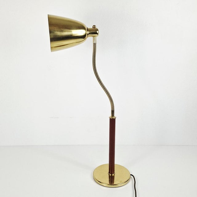Table Lamp in Brass and Leather by Josef Frank for J.T. Kalmar, 1950s For Sale - Image 14 of 18