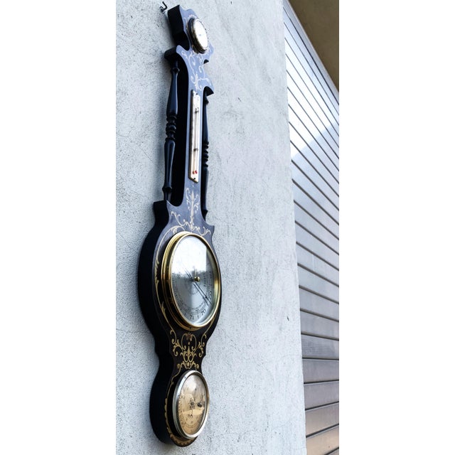 Vintage Barometer / Thermometer / Igrometer in Wood For Sale - Image 3 of 18