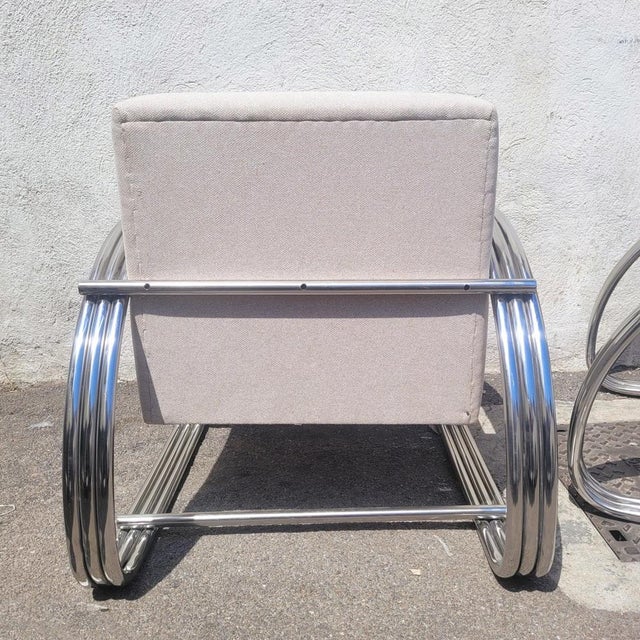 Large 20th Century Chrome Armchairs from Ralph Lauren, 1980s, Set of 2 For Sale - Image 13 of 18