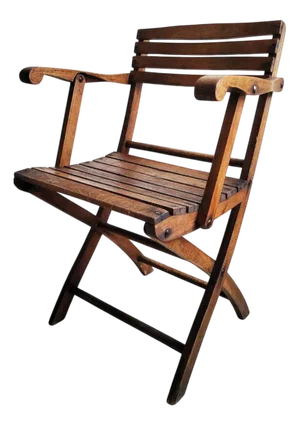 Antique Wooden Folding Chair, 1920s