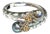 Bochic "Orient" Vintage Sapphire, Topaz & Pearl Bangle Set White 18K & Silver For Sale