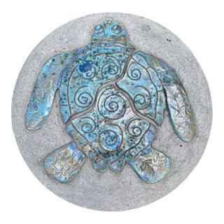Handmade Sea Turtle Mosaic Garden Stone For Sale