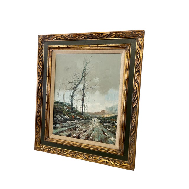 Impressionist Vintage Impressionist Landscape Likely OilPainting With Ornate Frame For Sale - Image 3 of 9