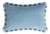 Bicolor Happy Cushion in Light Blue Velvet with Light Blue and White Fringes from Lo Decor For Sale