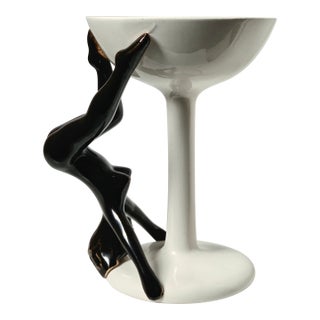 Rare JohnTodd Co. Seattle Figural Chalice – Mid‑Century Sculptural Ceramic Pedestal Vessel, 6" X 4" For Sale