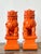Persimmon Vintage Lacquered Orange Foo Dogs - A Pair For Sale - Image 8 of 12