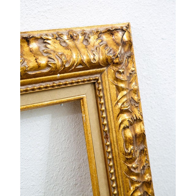 Antique Frame Picture Wall Framed Felt Gold Gilt Brass Art Floral 27.5x31.75 For Sale In Sacramento - Image 6 of 12