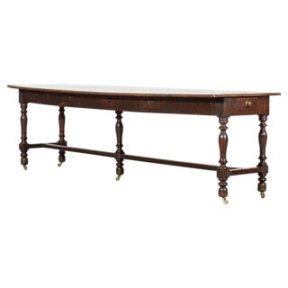 English Oak Refectory Table, 1870s For Sale