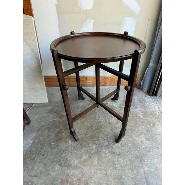 Antique Early 20th Century Revertable Coaching, Campaign or Butlers Tray Table The table legs fold out to make a perfect...