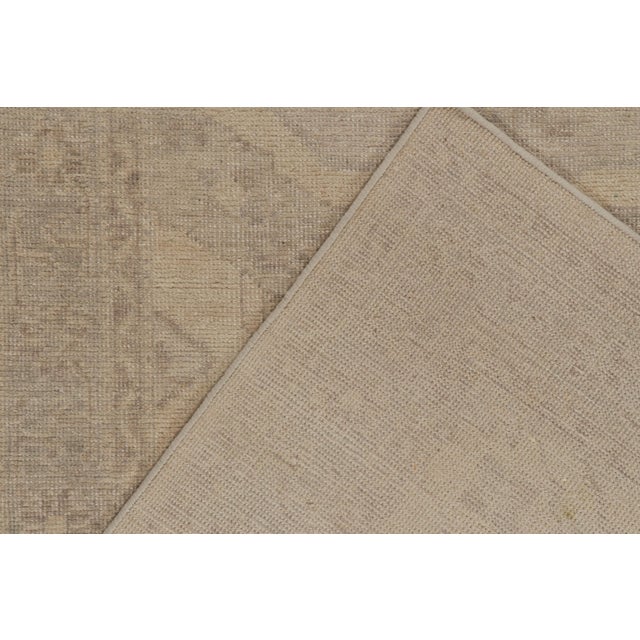Textile Rug & Kilim’s Distressed Tribal Style Rug in Beige and Gray Geometric Pattern For Sale - Image 7 of 7