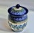 Vintage Maria Starzyk Hand Painted Bue "Pansy" Pottery Lidded Jar For Sale - Image 4 of 12