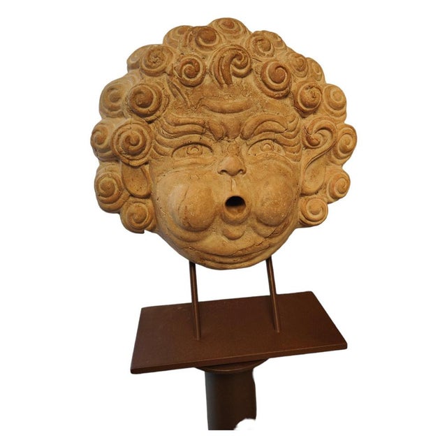 Terracotta fountain masqueron decorative terracotta or similar mascaron from the beginning of the 20th century. Measures:...