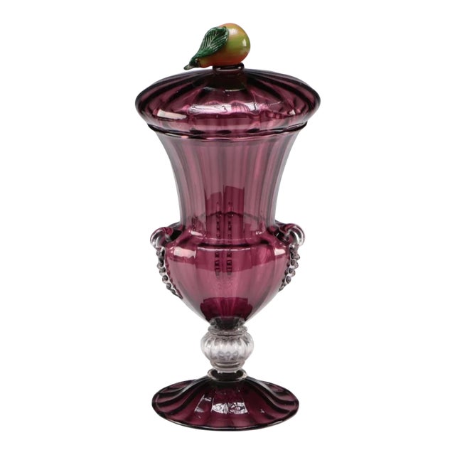 1905 Important RarevSteuben Frederick Carder Amethyst Art Glass Covered Urn For Sale