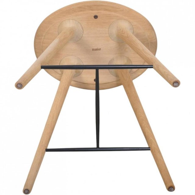 Wood Mater Bar Stool in Oak and Black Leather, 2020 For Sale - Image 7 of 9