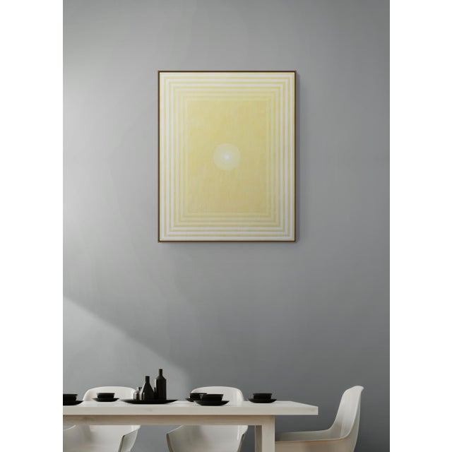 Abstract Contemporary Abstract Acrylic on Canvas "Mesmerism (Naples Yellow Light) 1" by Andy Harwood For Sale - Image 3 of 4