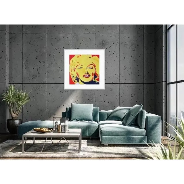 2020s Original Pop Art Yellow and Red Portrait Oil Painting For Sale - Image 5 of 12