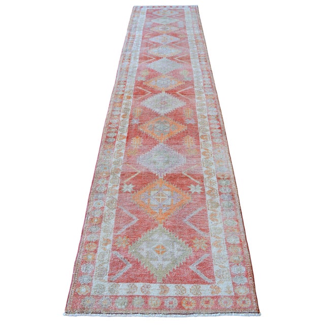 Turkish Hand-Knotted Runner Rug Hallway Decor For Sale - Image 9 of 14