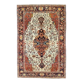 Late 18th Century Antique Sarouk Rug 4'3'' x 6'10'' For Sale