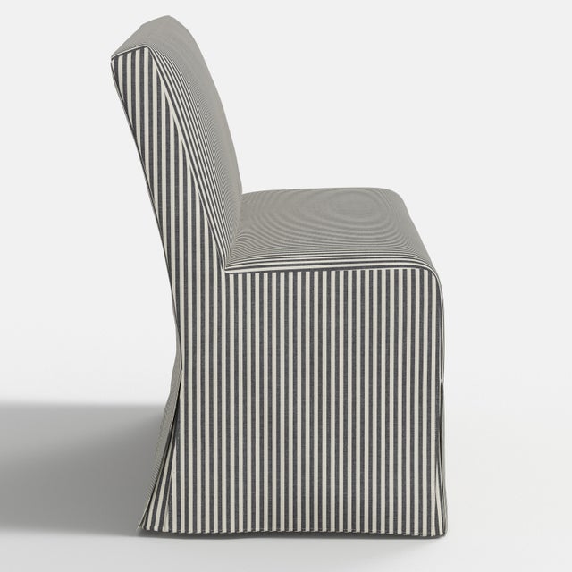 Stoffer Home x Cloth & Company Slipcover for Lindy Dining Banquette in Jane Stripe Carbon For Sale In Chicago - Image 6 of 7