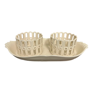 Antique 18th Century French Creamware Cruet Bottle Stand