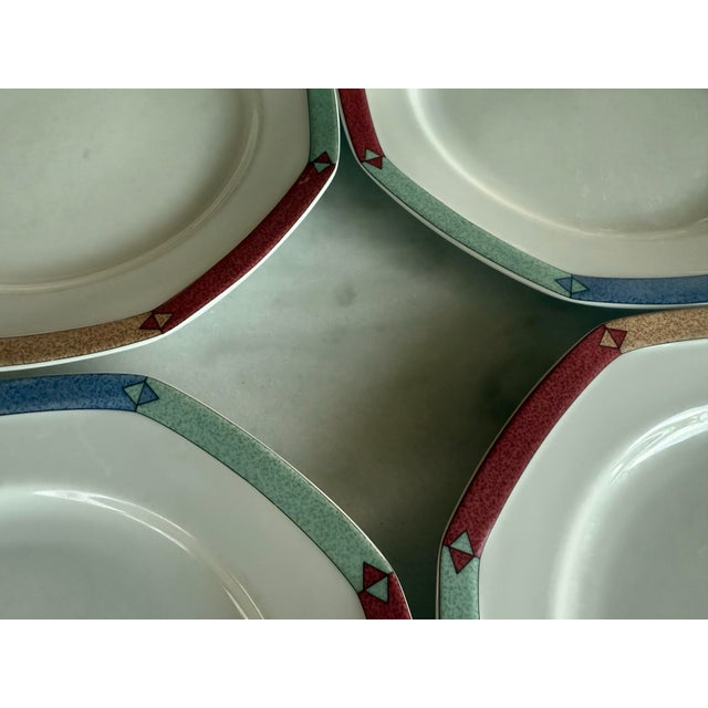 Set of 6 Christopher Stuart "Diamond Optic" Dinner Plates For Sale In Austin - Image 6 of 11