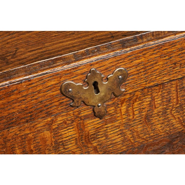 Antique English Fall Front Secretary in Oak For Sale - Image 4 of 14