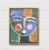 Contemporary Figurative Mixed Media Painting in Canvas Board “Face With Blue” by Auker For Sale - Image 9 of 10
