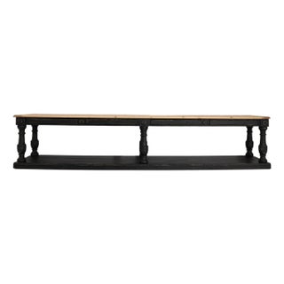 Mid 20th Century France Black Wood Console Table For Sale