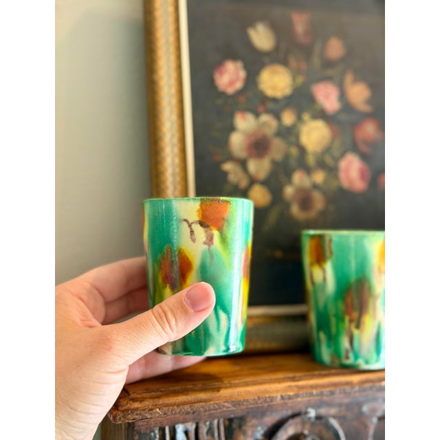 Mid 19th Century Antique Drip Glaze Ceramic Tumblers - Set of 6 For Sale - Image 5 of 7