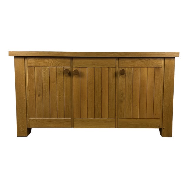 Three-Door Elm Wood Sideboard, 1960s For Sale