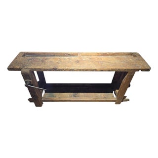 Antique Wooden Carpenters Workbench with Original Patina, 1890 For Sale