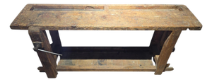 Antique Wooden Carpenters Workbench with Original Patina, 1890