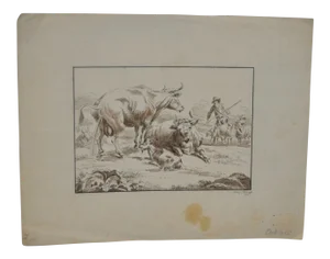 Antique Pen and Ink by Franz O'hlers c.1805