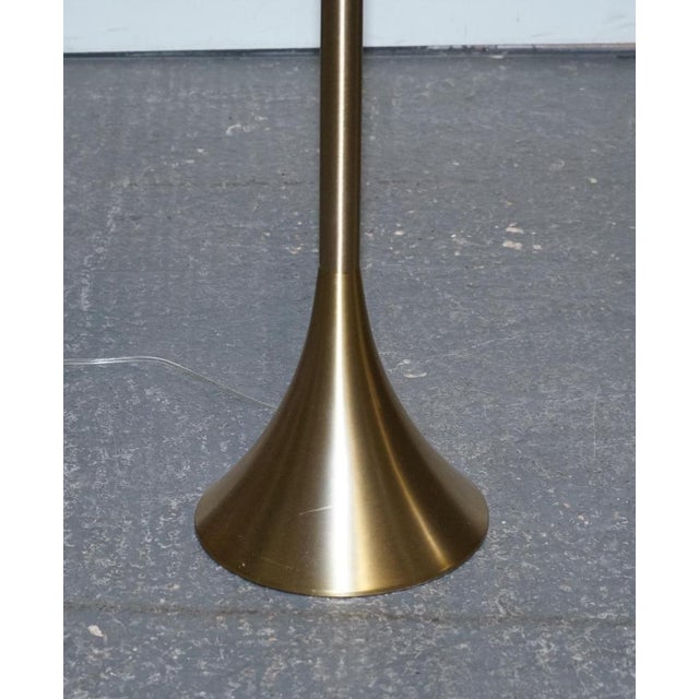 Gold Floor Lamp with White Shade For Sale - Image 6 of 9